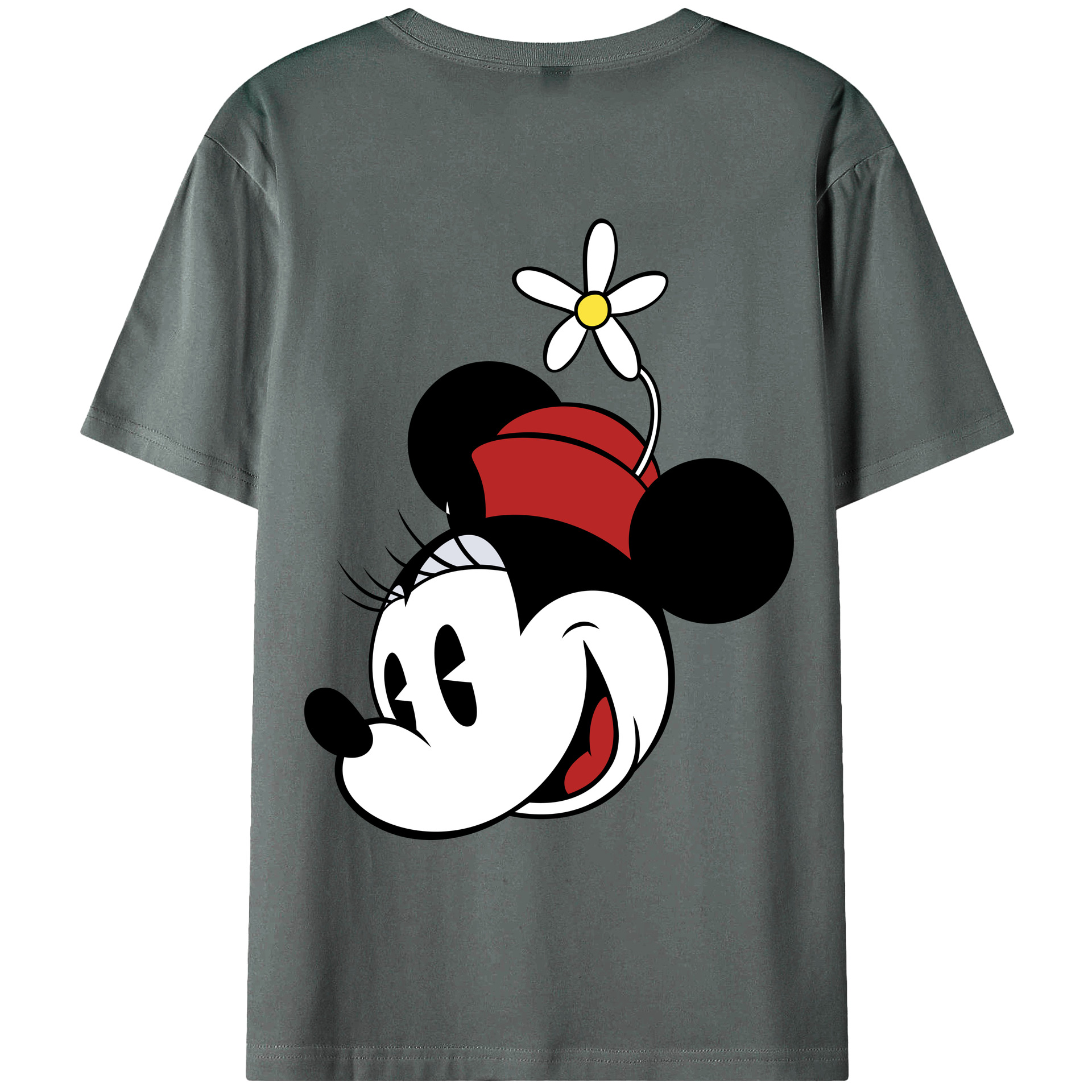 ミッキーマウス Mickey Mouse 綿100％ メンズ半袖Tシャツ（バックプリント） 通気性